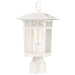Post Lantern Nuvo 60-5954 Cove Neck Collection Outdoor Medium 14 inch Post Light Pole Lantern - White Finish with Clear Seeded Glass Nuvo
