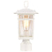 Post Lantern Nuvo 60-5954 Cove Neck Collection Outdoor Medium 14 inch Post Light Pole Lantern - White Finish with Clear Seeded Glass Nuvo