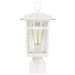 Post Lantern Nuvo 60-5954 Cove Neck Collection Outdoor Medium 14 inch Post Light Pole Lantern - White Finish with Clear Seeded Glass Nuvo