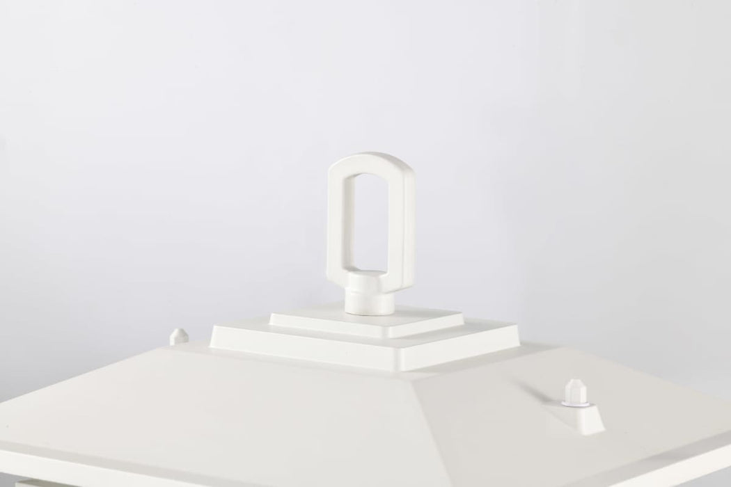 Post Lantern Nuvo 60-5954 Cove Neck Collection Outdoor Medium 14 inch Post Light Pole Lantern - White Finish with Clear Seeded Glass Nuvo
