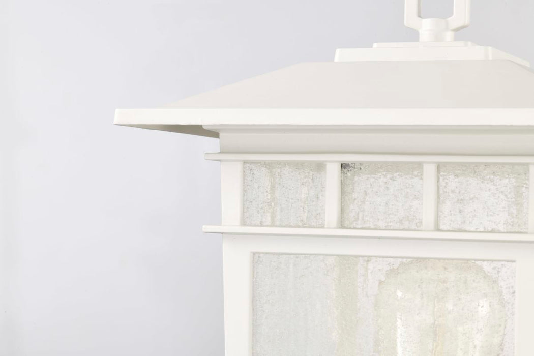 Post Lantern Nuvo 60-5954 Cove Neck Collection Outdoor Medium 14 inch Post Light Pole Lantern - White Finish with Clear Seeded Glass Nuvo