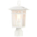 Post Lantern Nuvo 60-5954 Cove Neck Collection Outdoor Medium 14 inch Post Light Pole Lantern - White Finish with Clear Seeded Glass Nuvo