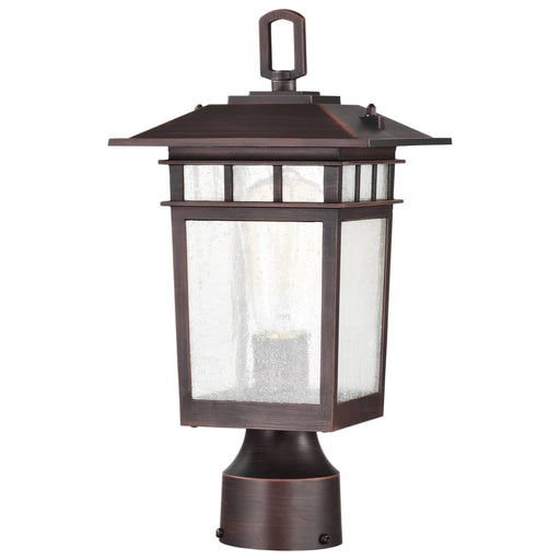 Post Lantern Nuvo 60-5955 Cove Neck Collection Outdoor Medium 14 inch Post Light Pole Lantern - Rustic Bronze Finish with Clear Seeded Glass Nuvo