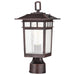 Post Lantern Nuvo 60-5955 Cove Neck Collection Outdoor Medium 14 inch Post Light Pole Lantern - Rustic Bronze Finish with Clear Seeded Glass Nuvo