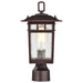 Post Lantern Nuvo 60-5955 Cove Neck Collection Outdoor Medium 14 inch Post Light Pole Lantern - Rustic Bronze Finish with Clear Seeded Glass Nuvo