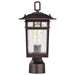Post Lantern Nuvo 60-5955 Cove Neck Collection Outdoor Medium 14 inch Post Light Pole Lantern - Rustic Bronze Finish with Clear Seeded Glass Nuvo