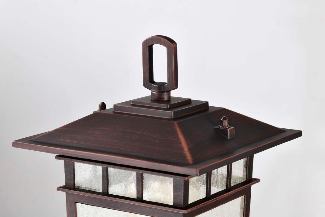 Post Lantern Nuvo 60-5955 Cove Neck Collection Outdoor Medium 14 inch Post Light Pole Lantern - Rustic Bronze Finish with Clear Seeded Glass Nuvo