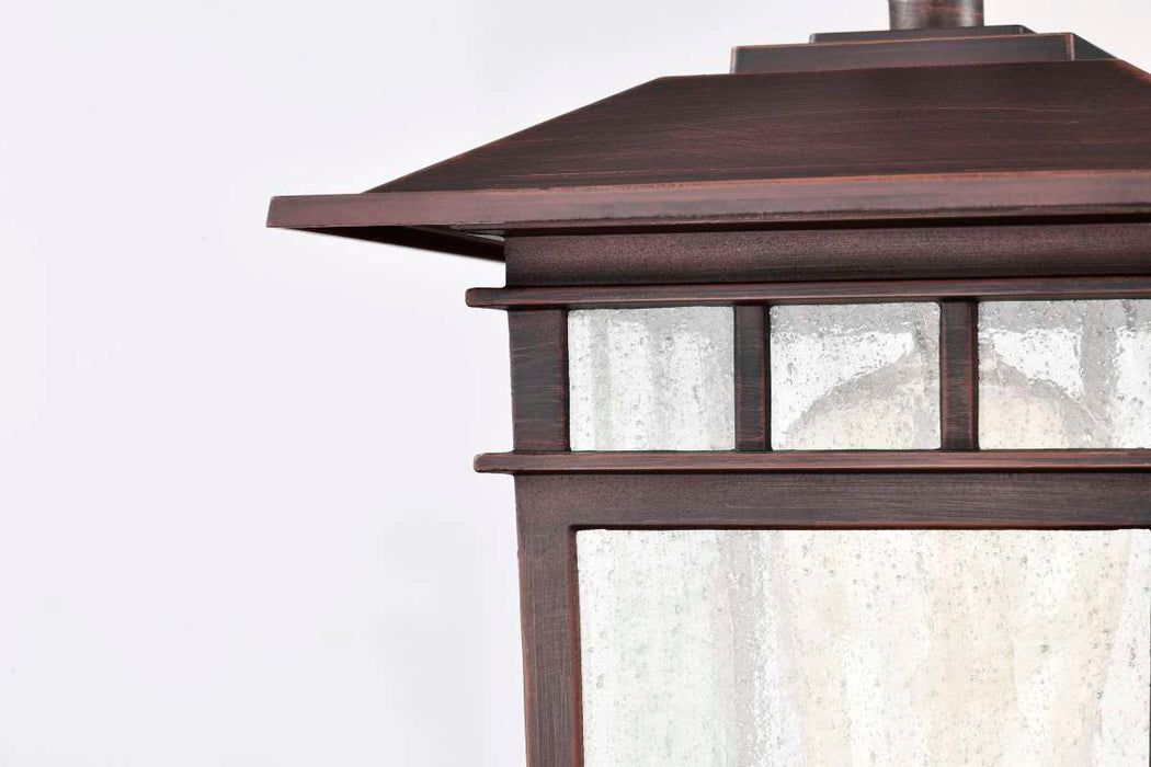 Post Lantern Nuvo 60-5955 Cove Neck Collection Outdoor Medium 14 inch Post Light Pole Lantern - Rustic Bronze Finish with Clear Seeded Glass Nuvo