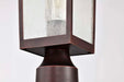 Post Lantern Nuvo 60-5955 Cove Neck Collection Outdoor Medium 14 inch Post Light Pole Lantern - Rustic Bronze Finish with Clear Seeded Glass Nuvo