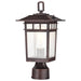 Post Lantern Nuvo 60-5955 Cove Neck Collection Outdoor Medium 14 inch Post Light Pole Lantern - Rustic Bronze Finish with Clear Seeded Glass Nuvo