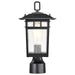 Post Lantern Nuvo 60-5956 Cove Neck Collection Outdoor Medium 14 inch Post Light Pole Lantern - Textured Black Finish with Clear Seeded Glass Nuvo
