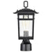 Post Lantern Nuvo 60-5956 Cove Neck Collection Outdoor Medium 14 inch Post Light Pole Lantern - Textured Black Finish with Clear Seeded Glass Nuvo