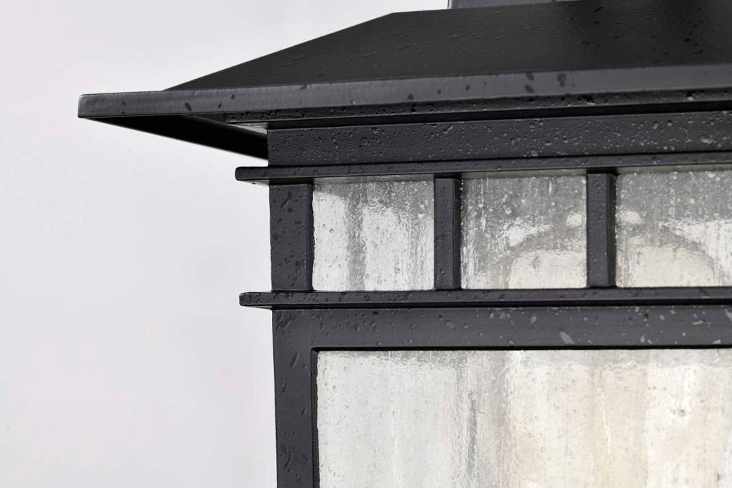 Post Lantern Nuvo 60-5956 Cove Neck Collection Outdoor Medium 14 inch Post Light Pole Lantern - Textured Black Finish with Clear Seeded Glass Nuvo