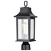 Post Lantern Nuvo 60-5957 Stillwell Collection Outdoor 17 inch Post Light Pole Lantern - Matte Black with Clear Water Glass Nuvo