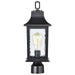 Post Lantern Nuvo 60-5957 Stillwell Collection Outdoor 17 inch Post Light Pole Lantern - Matte Black with Clear Water Glass Nuvo