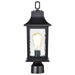 Post Lantern Nuvo 60-5957 Stillwell Collection Outdoor 17 inch Post Light Pole Lantern - Matte Black with Clear Water Glass Nuvo