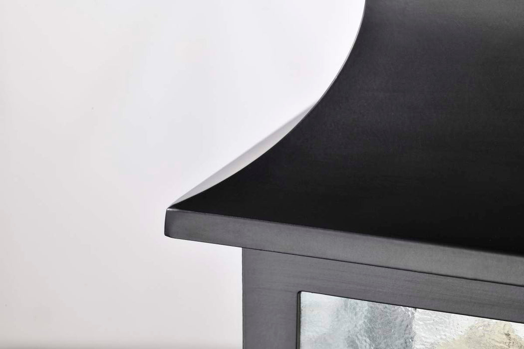 Post Lantern Nuvo 60-5957 Stillwell Collection Outdoor 17 inch Post Light Pole Lantern - Matte Black with Clear Water Glass Nuvo