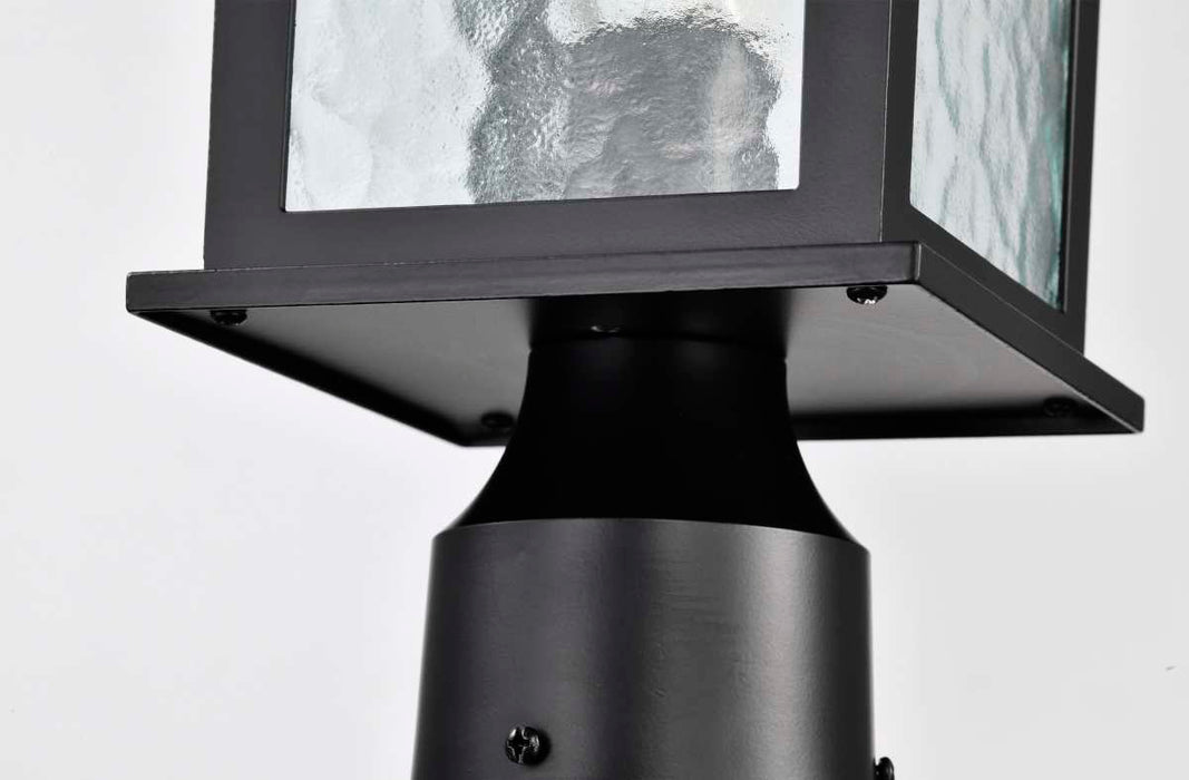 Post Lantern Nuvo 60-5957 Stillwell Collection Outdoor 17 inch Post Light Pole Lantern - Matte Black with Clear Water Glass Nuvo