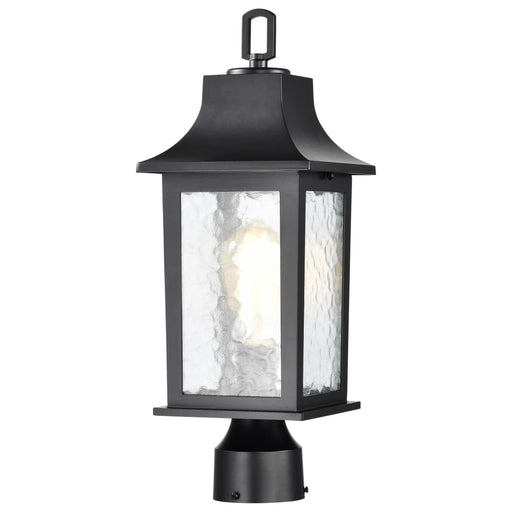 Post Lantern Nuvo 60-5957 Stillwell Collection Outdoor 17 inch Post Light Pole Lantern - Matte Black with Clear Water Glass Nuvo