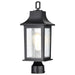 Post Lantern Nuvo 60-5957 Stillwell Collection Outdoor 17 inch Post Light Pole Lantern - Matte Black with Clear Water Glass Nuvo