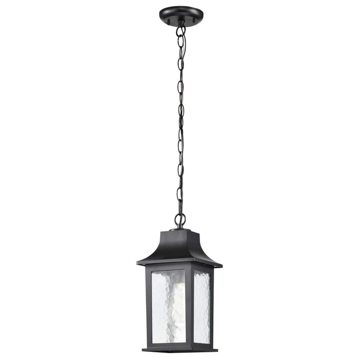 Hanging Lantern Nuvo 60-5958 Stillwell Collection Outdoor 14 inch Hanging Light - Matte Black Finish with Clear Water Glass Nuvo