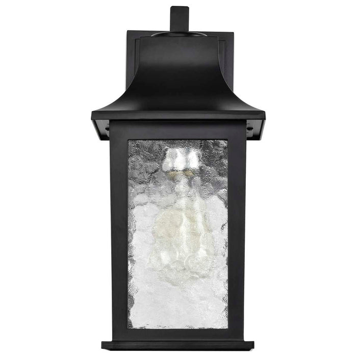Wall Lantern Nuvo 60-5959 Stillwell Collection Outdoor 13 inch Wall Light - Matte Black Finish with Clear Water Glass Nuvo