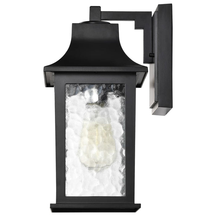 Wall Lantern Nuvo 60-5959 Stillwell Collection Outdoor 13 inch Wall Light - Matte Black Finish with Clear Water Glass Nuvo
