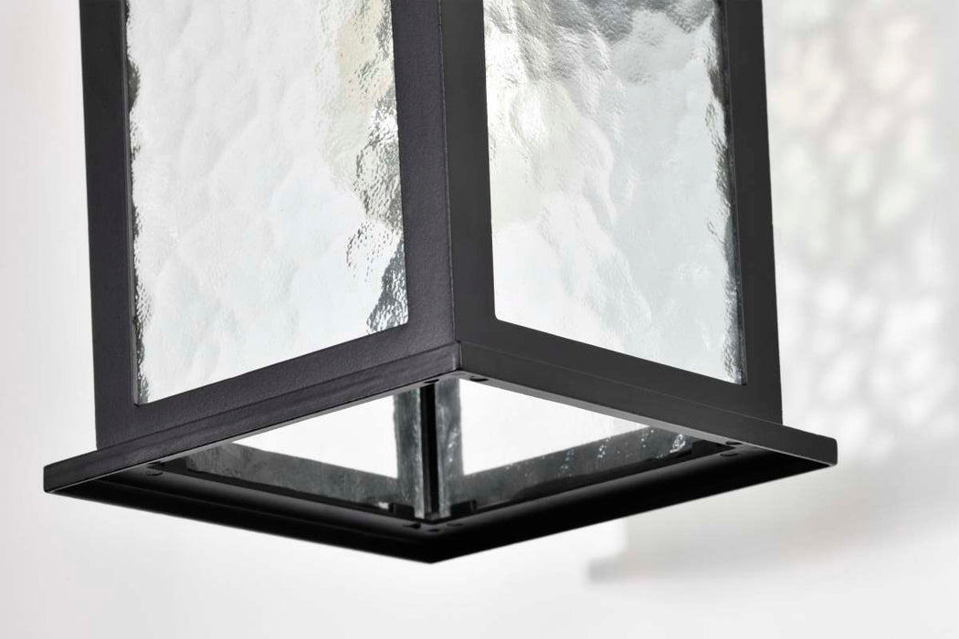 Wall Lantern Nuvo 60-5959 Stillwell Collection Outdoor 13 inch Wall Light - Matte Black Finish with Clear Water Glass Nuvo
