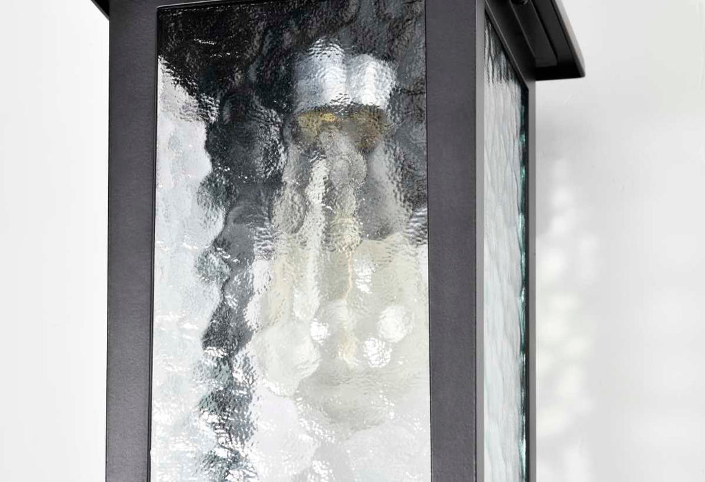 Wall Lantern Nuvo 60-5959 Stillwell Collection Outdoor 13 inch Wall Light - Matte Black Finish with Clear Water Glass Nuvo