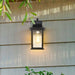 Wall Lantern Nuvo 60-5959 Stillwell Collection Outdoor 13 inch Wall Light - Matte Black Finish with Clear Water Glass Nuvo