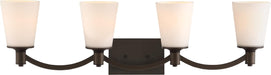 Vanity Nuvo 60-5974 Laguna - 4 Light - Vanity - Forest Bronze with White Glass Nuvo