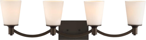 Vanity Nuvo 60-5974 Laguna - 4 Light - Vanity - Forest Bronze with White Glass Nuvo