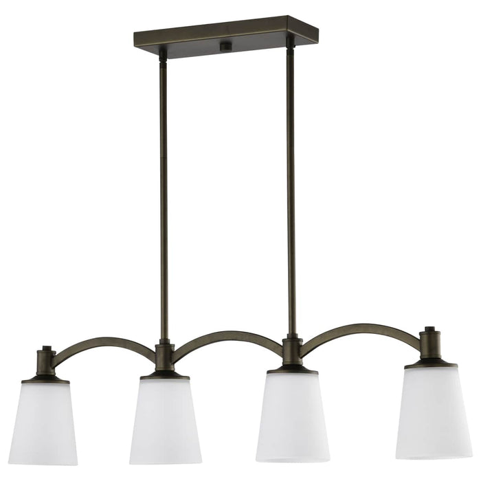 Island Pendant Nuvo 60-5975 Laguna - 4 Light - Island Pendant - Forest Bronze with White Glass Nuvo