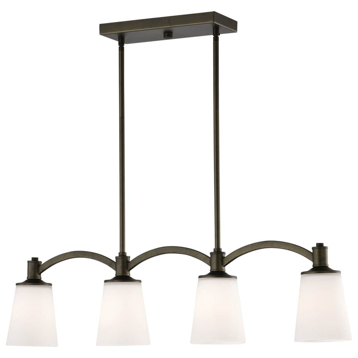 Island Pendant Nuvo 60-5975 Laguna - 4 Light - Island Pendant - Forest Bronze with White Glass Nuvo