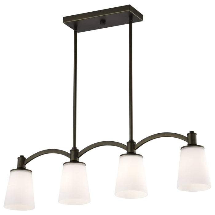 Island Pendant Nuvo 60-5975 Laguna - 4 Light - Island Pendant - Forest Bronze with White Glass Nuvo
