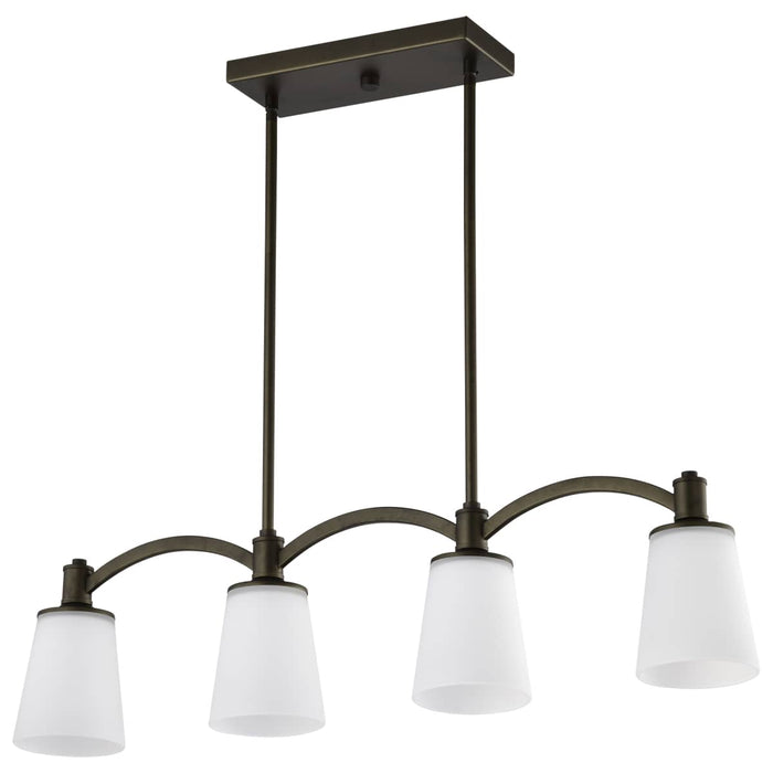 Island Pendant Nuvo 60-5975 Laguna - 4 Light - Island Pendant - Forest Bronze with White Glass Nuvo