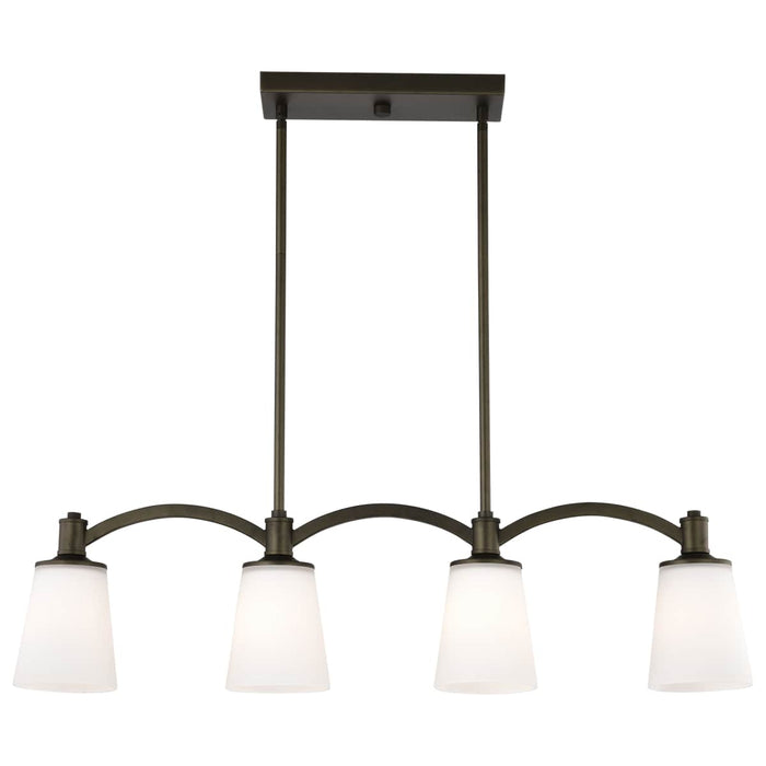 Island Pendant Nuvo 60-5975 Laguna - 4 Light - Island Pendant - Forest Bronze with White Glass Nuvo