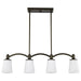 Island Pendant Nuvo 60-5975 Laguna - 4 Light - Island Pendant - Forest Bronze with White Glass Nuvo