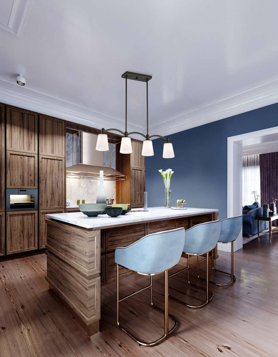 Island Pendant Nuvo 60-5975 Laguna - 4 Light - Island Pendant - Forest Bronze with White Glass Nuvo