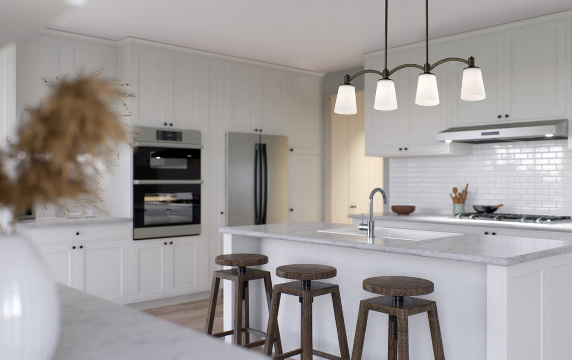 Island Pendant Nuvo 60-5975 Laguna - 4 Light - Island Pendant - Forest Bronze with White Glass Nuvo