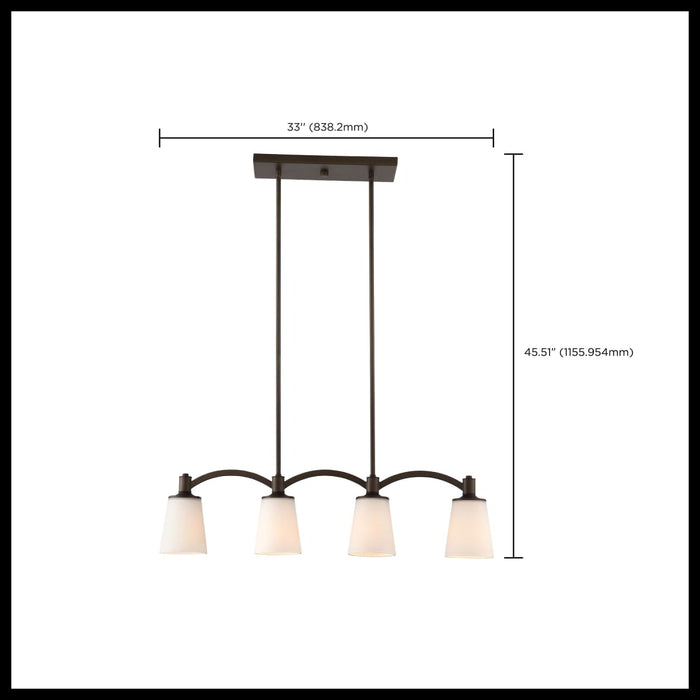 Island Pendant Nuvo 60-5975 Laguna - 4 Light - Island Pendant - Forest Bronze with White Glass Nuvo