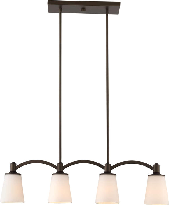 Island Pendant Nuvo 60-5975 Laguna - 4 Light - Island Pendant - Forest Bronze with White Glass Nuvo