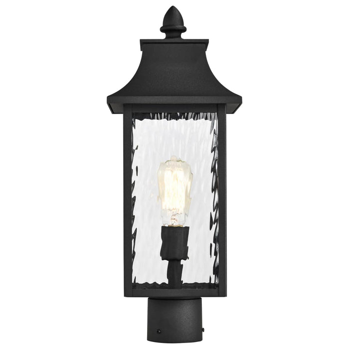 Post Lantern Nuvo 60-5995 Austen Collection Outdoor 20 inch Post Light Pole Lantern - Matte Black Finish with Clear Water Glass Nuvo