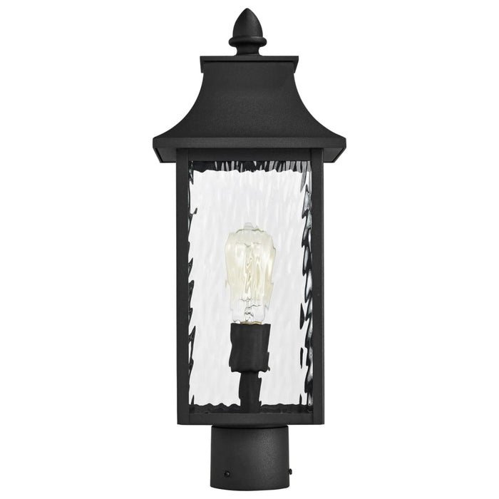 Post Lantern Nuvo 60-5995 Austen Collection Outdoor 20 inch Post Light Pole Lantern - Matte Black Finish with Clear Water Glass Nuvo