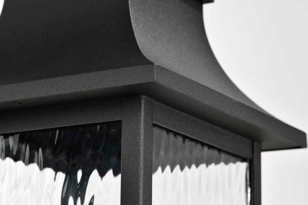 Post Lantern Nuvo 60-5995 Austen Collection Outdoor 20 inch Post Light Pole Lantern - Matte Black Finish with Clear Water Glass Nuvo