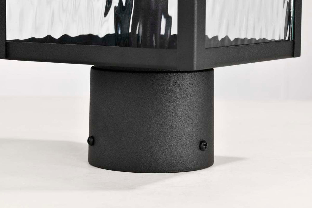 Post Lantern Nuvo 60-5995 Austen Collection Outdoor 20 inch Post Light Pole Lantern - Matte Black Finish with Clear Water Glass Nuvo