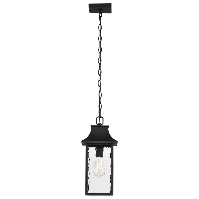 Hanging Lantern Nuvo 60-5996 Austen Collection Outdoor 17 inch Hanging Light - Matte Black Finish with Clear Water Glass Nuvo