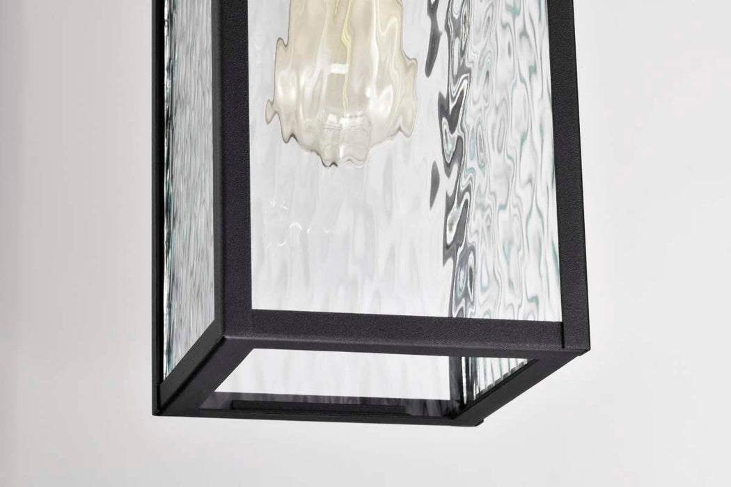 Hanging Lantern Nuvo 60-5996 Austen Collection Outdoor 17 inch Hanging Light - Matte Black Finish with Clear Water Glass Nuvo
