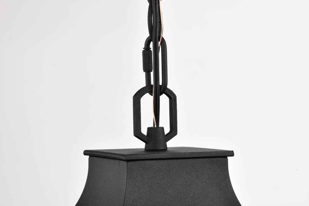 Hanging Lantern Nuvo 60-5996 Austen Collection Outdoor 17 inch Hanging Light - Matte Black Finish with Clear Water Glass Nuvo