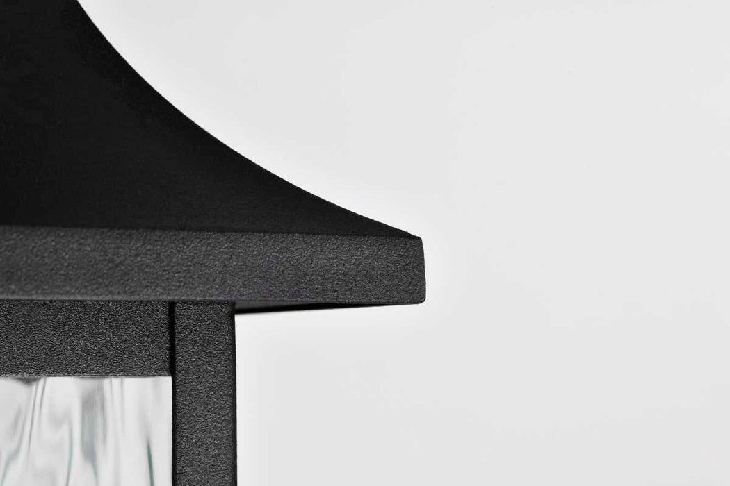Hanging Lantern Nuvo 60-5996 Austen Collection Outdoor 17 inch Hanging Light - Matte Black Finish with Clear Water Glass Nuvo